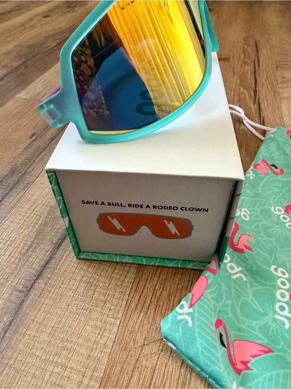 goodr Turquoise & Pink Shield Sunglasses - Picture 8 of 10